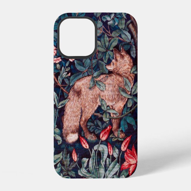 Fuchs im Wald, William Morris iPhone 12 Hülle (Rückseite)