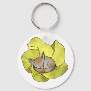 Fuchs in Blüte Schlüsselanhänger