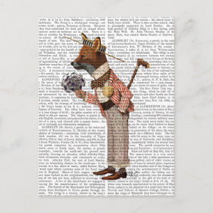 Fuchs in Boater Postkarte