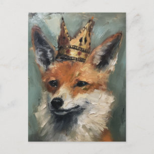 Fuchs in einer Krone Postkarte