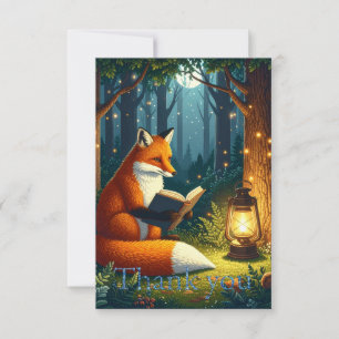 Fuchs in einer magischen Wald Bibliothek Dankeskarte