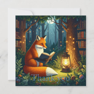 Fuchs in einer magischen Wald Bibliothek Dankeskarte