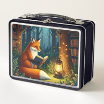 Fuchs in einer magischen Wald Bibliothek