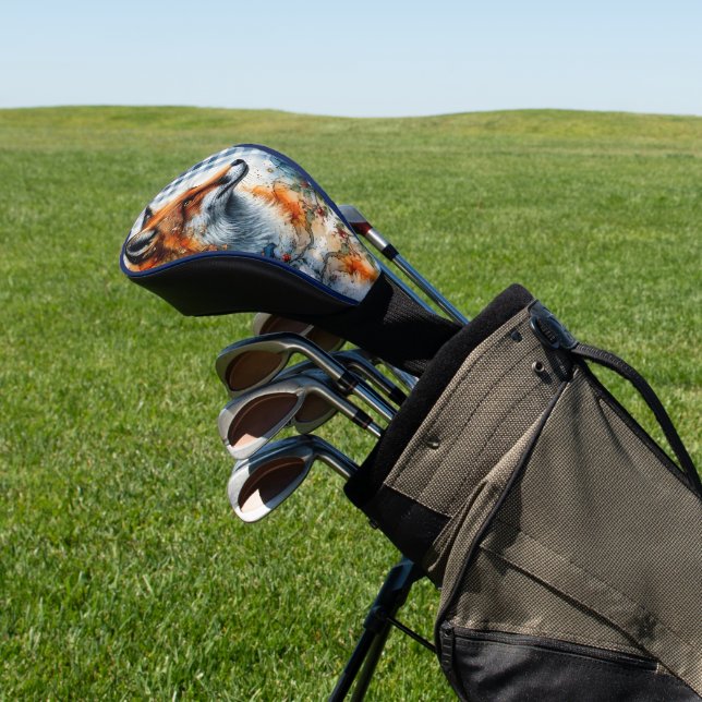 Fuchs in Gingham Golf Headcover (In SItu)
