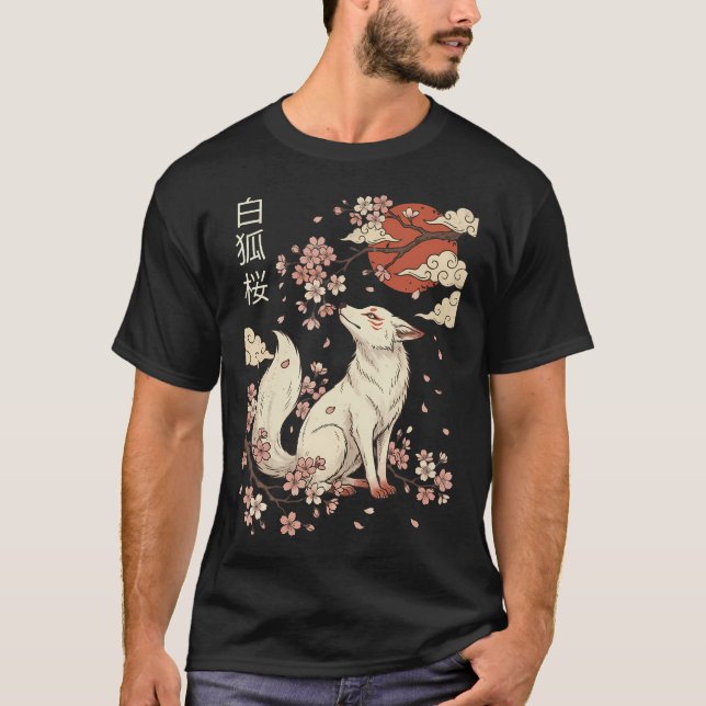 Fuchs Kirschblüte T-Shirt (Vorderseite)