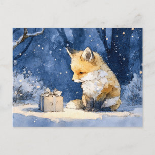 Fuchs-Kit und das Geschenk Wasserfarbe Postkarte
