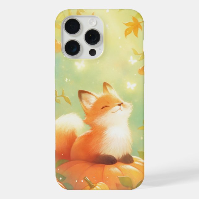 Fuchs-Kürbis-Ständer iPhone 15 Pro Max Hülle (Rückseite)