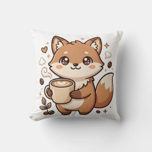 Fuchs-Latte-Umarmen-Kawaii-Kissen Kissen