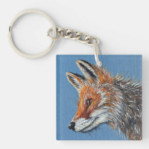 Fuchs Malerei Schlüsselanhänger