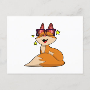 Fuchs mit Brille Postkarte