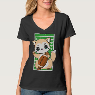 Fuchs mit Fußball für Mittelwache und Tackle T-Shirt
