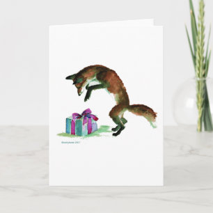 Fuchs mit Geschenk Karte