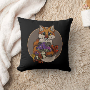 Fuchs mit Herbsthockern Kissen