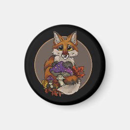 Fuchs mit Herbsthockern Magnet