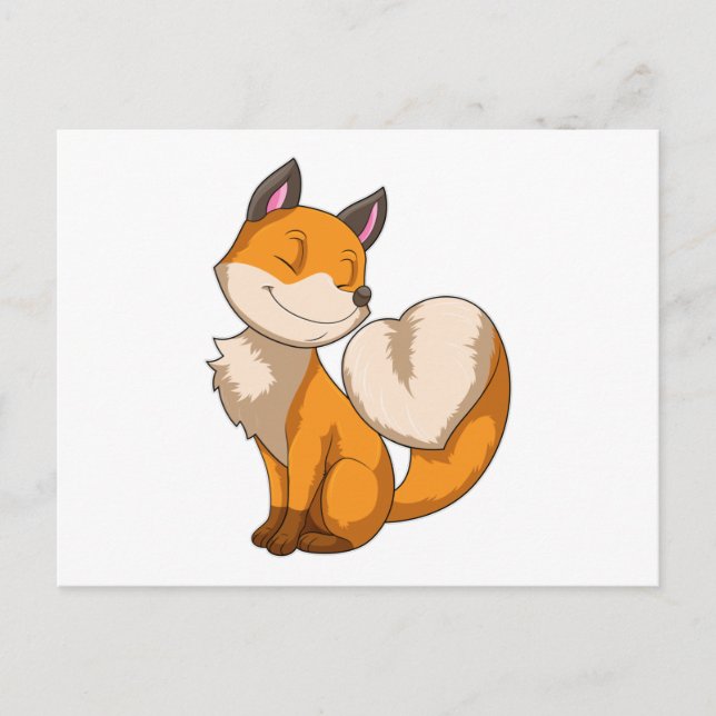 Fuchs mit Herz Postkarte (Vorderseite)