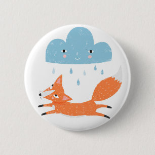 Fuchs mit Regenwolke Button