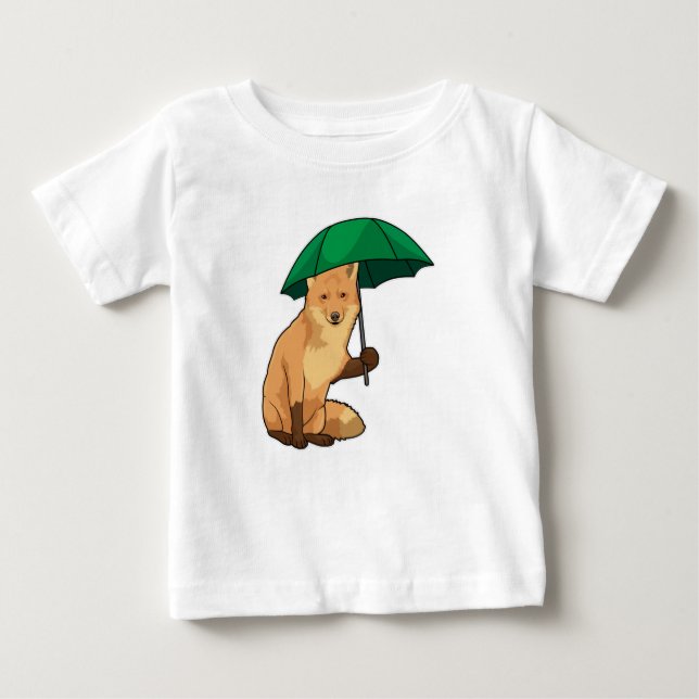 Fuchs mit Umbrella Baby T-shirt (Vorderseite)