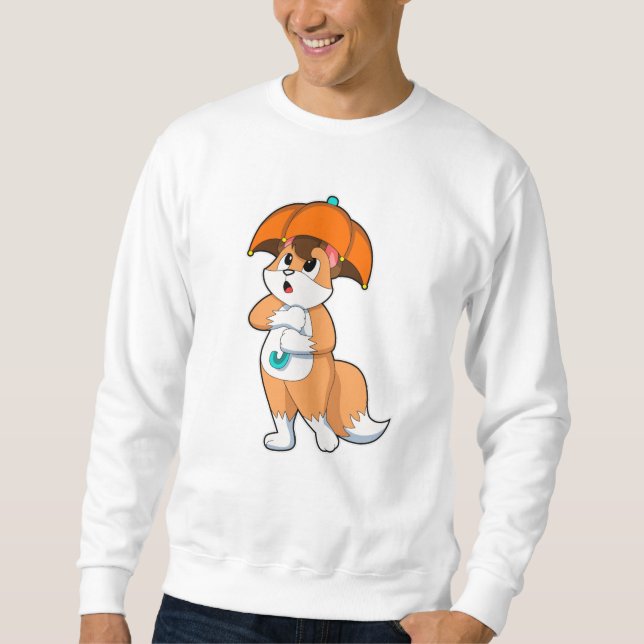 Fuchs mit Umbrella Sweatshirt (Vorderseite)