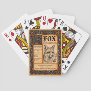Fuchs, mittelalterliche Bestiarien-Kunst Spielkarten