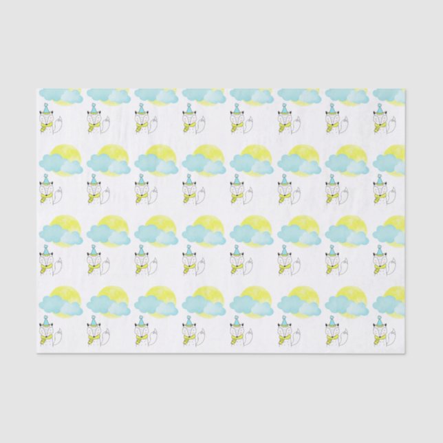 Fuchs, Mond und Wolken Seidenpapier (Vorderseite)