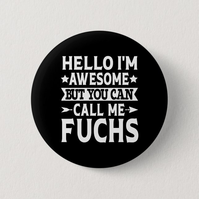 Fuchs Nachname Ruf Fuchs Familie Team Nachname Button (Vorderseite)