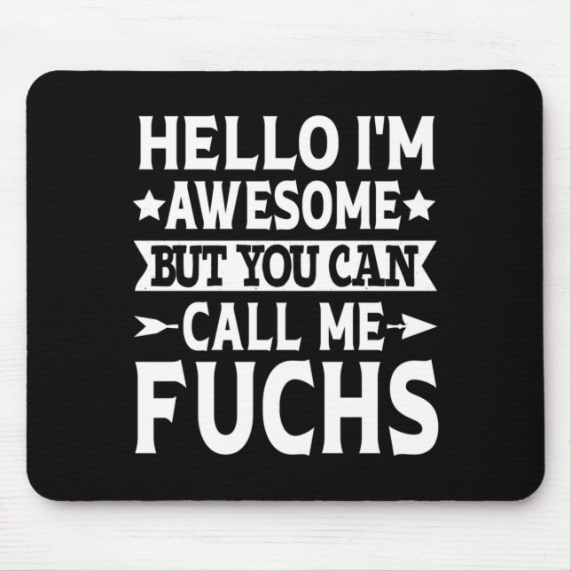Fuchs Nachname Ruf Fuchs Familie Team Nachname Mousepad (Vorne)