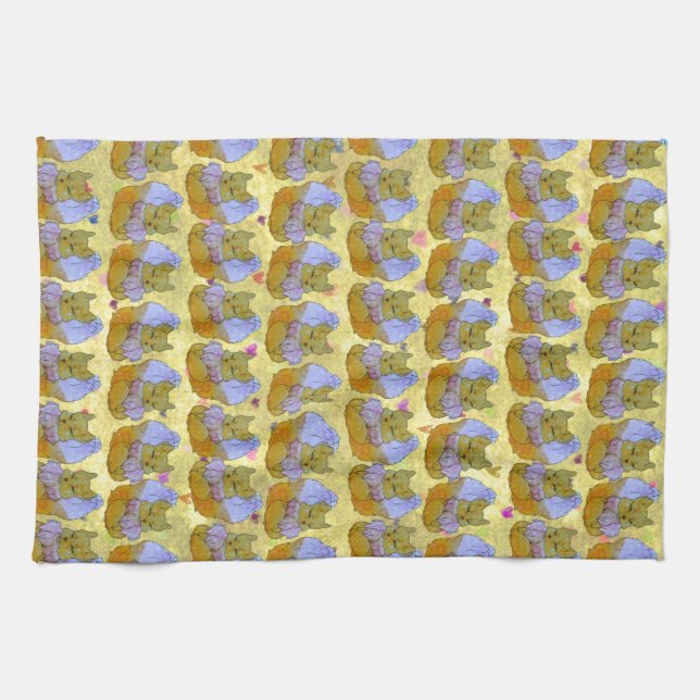 Fuchs namens Dice Geschirrtuch (Horizontal)