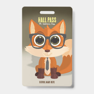 Fuchs Nerd Hallenpass-Abzeichen Ausweis