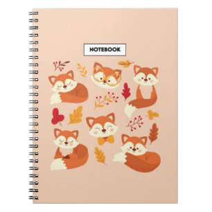 Fuchs-Notizbuch Schönes Farbige Hintergrund-Tiere Notizblock