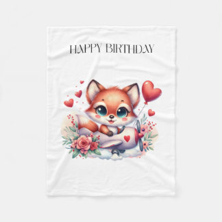 Fuchs-Pilot-Geburtstag Fleecedecke