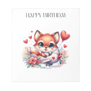Fuchs-Pilot-Geburtstag Notizblock