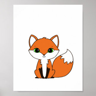 Fuchs Poster im Chibi-Stil
