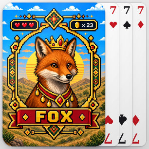 Fuchs Retro 8-Bit Pixel Art Spielkarten