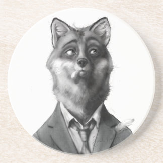 Fuchs Sandstein Getränkeuntersetzer (Vorderseite)
