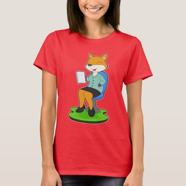 Fuchs-Sekretärin Notiz T-Shirt (Vorderseite)