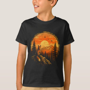 Fuchs Sonnenuntergang Berg Wald Wildnis Natur T-Shirt