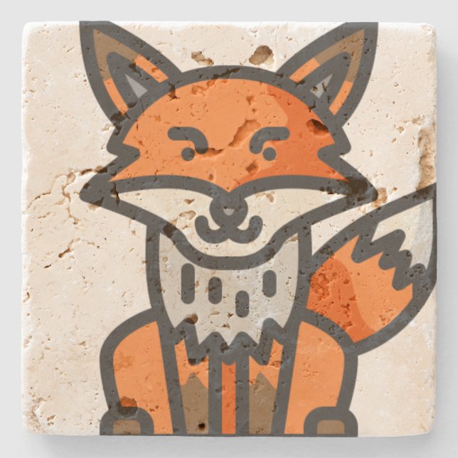 Fuchs Steinuntersetzer (Vorderseite)