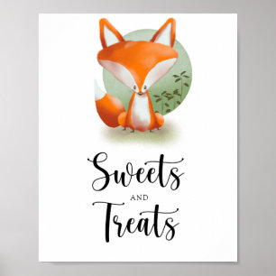 Fuchs - Süßigkeiten und Leckereien Babydusche Poster