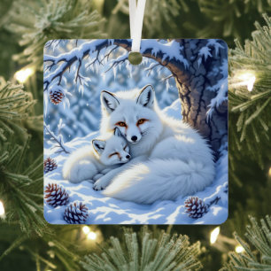 Fuchs-Themen-personalisiertes Weihnachten Ornament Aus Metall