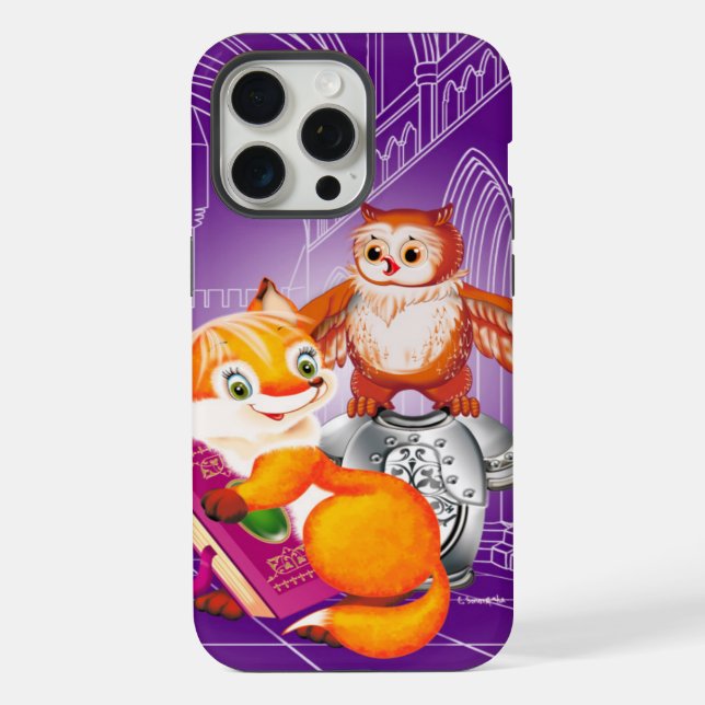 Fuchs und Eule iPhone Hülle (Rückseite)
