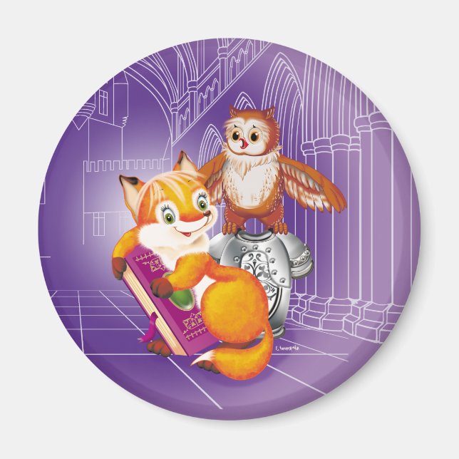 Fuchs und Eule Magnet (Vorne)