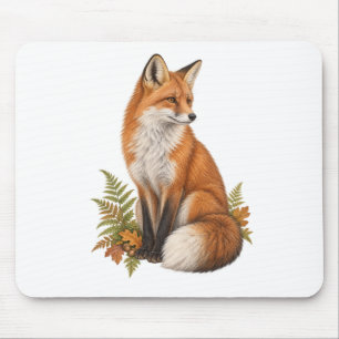 Fuchs und Farne für einen friedlichen Waldschreibt Mousepad