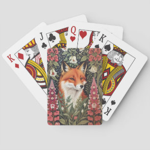 Fuchs und Fingerhutblumen - Inspiriert von William Spielkarten