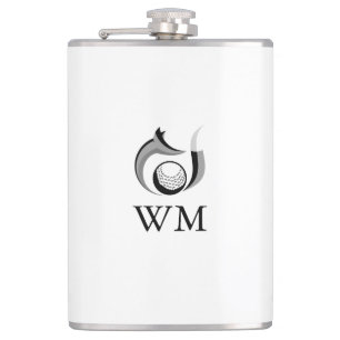 Fuchs Und Golfball Personalisiertes Monogramm Flachmann