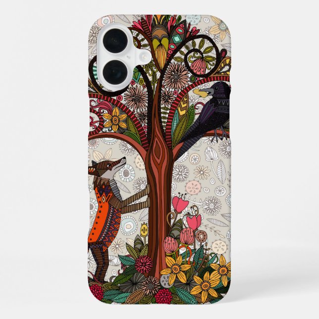 Fuchs und Krähe iPhone 16 Plus Hülle (Rückseite)