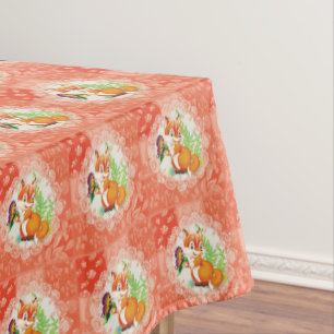 Fuchs- und Schmetterlingsmuster Tischdecke