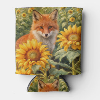 Fuchs und Sonnenblumen Schönes Koozie Dosenkühler