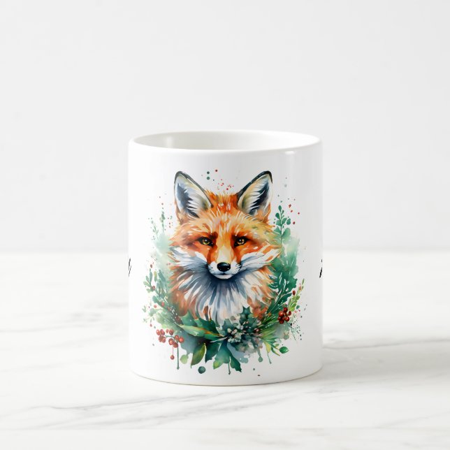 Fuchs und Stechpalme Kaffeetasse (Mittel)