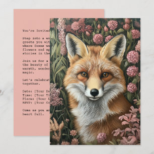 Fuchs unter Frühlingsblüten Einladung