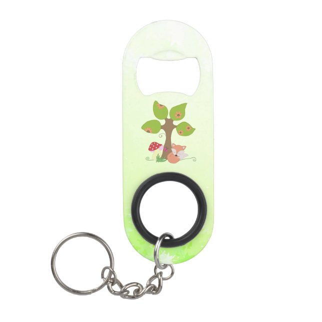 Fuchs unterm Baum  Mini Flaschenöffner (Vorderseite)